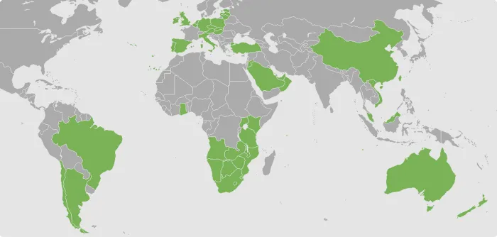 Bidcorp | Mapa působení sesterských společností